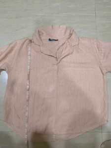Beige Collared Women's Top