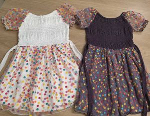 Set of 2- Polka Dot Mesh Dresses (12-24m)