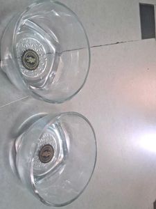 Set of 2 Clear Glass Bowls