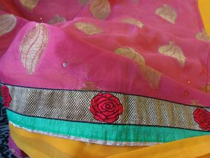 Beautiful Yellow &amp; Pink Saree