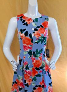 Vibrant Floral Print Sleeveless Dress