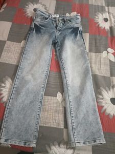 Stylish Acid Wash Wide Leg Jeans