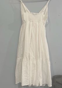 Vintage-Vibe White Cotton Lace Day Dress