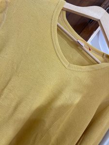 V-Neck Long Sleeve Ribbed Top