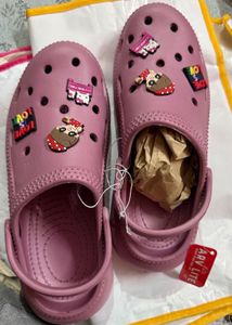 Cute Pink Clogs with Charms
