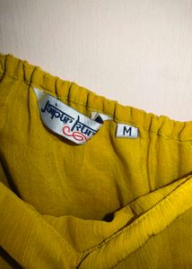 Yellow Striped Midi Dress