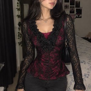 Gothic Lace Ruffle Top