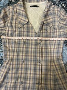 Korean Plaid Double-Breasted Mini Dress