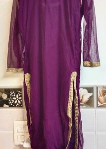 Net Lehnga with long kurta