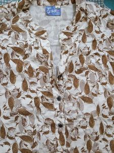 Elegant Leaf Print Kurta