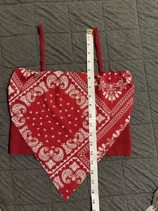 Red and blue Bandana Crop Top(2)