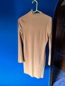 Stylish Mock Neck Long Sleeve Dress