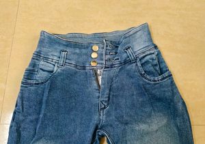 Blue High-Waist Skinny Jeans