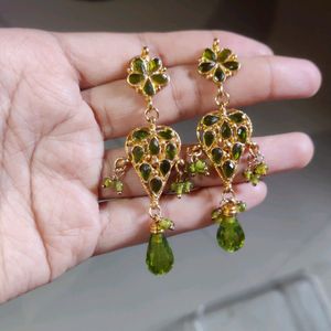 set of 4- Exquisite Gold Heart Earrings with Ruby