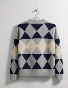 Argyle Pattern Knit Sweater