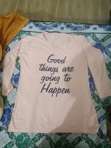 Xxl Light Pink Colour  Full Sleeve T Shirt
