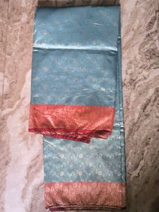 Elegant Blue Saree with Intricate Border