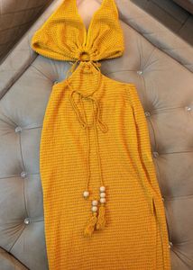 Yellow cutout Beach maxi  Dress