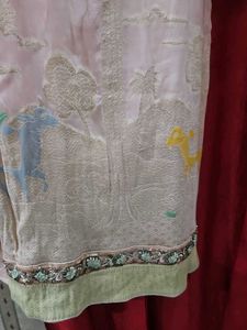 Beautiful Peach suit Set with Green Dupatta
