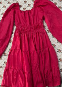 Chic Pink Tiered Mini Dress