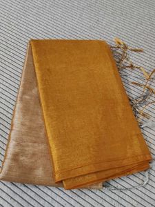 Beautiful Golden and silver (beige)Saree