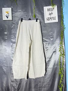 Cream Linen Palazzo Pants made in Italy