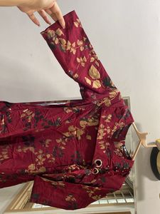 Floral Maroon Dress