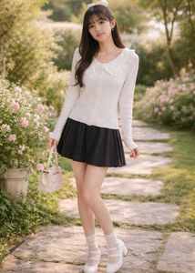 White korea Knit Top