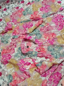 Vibrant Floral Print Button-Up Shirt