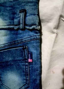 Girl's Denim Shorts with Floral Detail