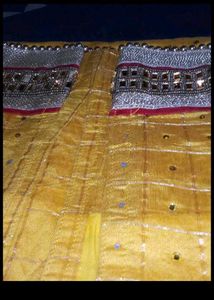 Yellow &amp; Red Embroidered kurta
