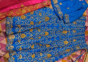 Indian Blue Embroidered Lehenga Choli