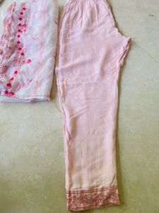 Embroidered Pink Kurta Set