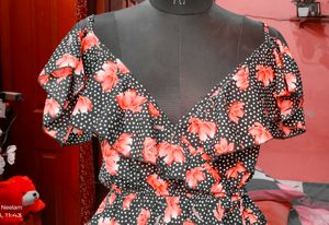 Floral Off Shoulder Frill Top With Adjustable Straps