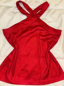 Halter Neck Red Top