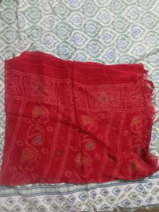 Red Bandhani Print salwar suit