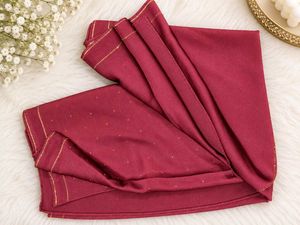 Elegant Maroon Hijab with Gold Accents
