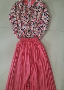 Floral Print baloon Crop top with Palazzo Pants