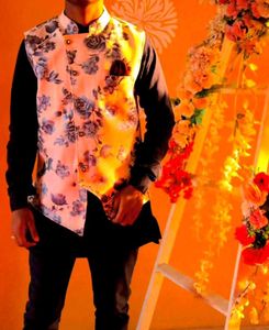 Floral Print Asymmetrical Waistcoat