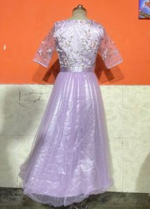 Lavender Floral Embroidered Gown