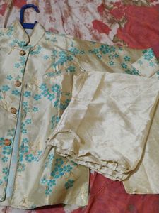 Boys Floral Sherwani Set