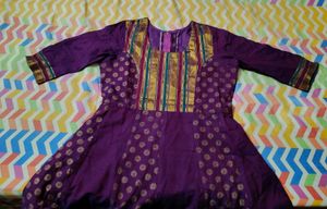Elegant Purple Anarkali Dress