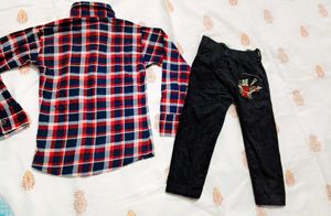 Very Cute N Beautiful Shirt With Velvet Jeans
