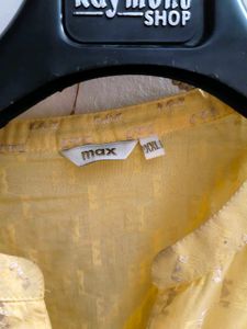 Max Women Yellow Printed A-line Kurta XXL