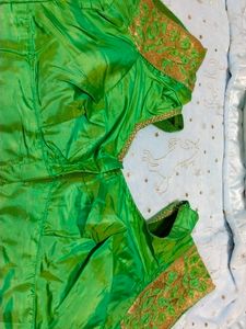 Green Blouse Stiched With Stone Work