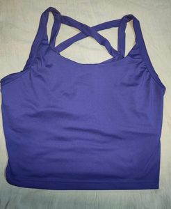 Purple Crisscross Back Sports Bra