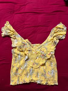 Chic Yellow Floral Off-Shoulder Top