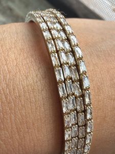 Sparkling Cz Bangle set in dull gold— 4 pcs
