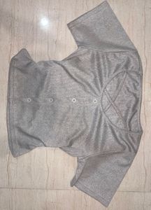 Sparkly Short Sleeve Button-Up Top
