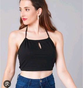Stylish Black Halter Top